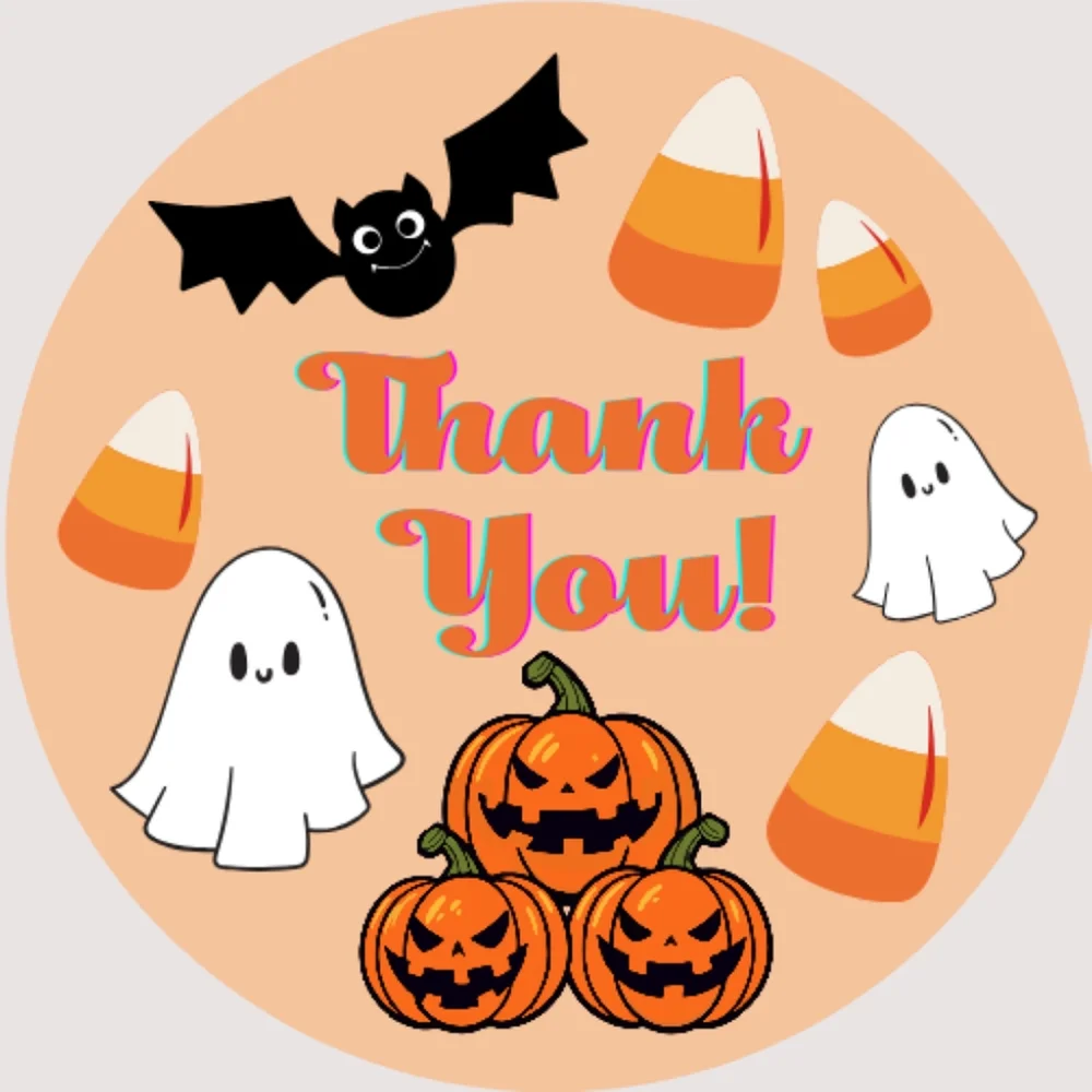 ♥️ 5x25 / 60 HALLOWEEN Thank You Stickers 1.5
